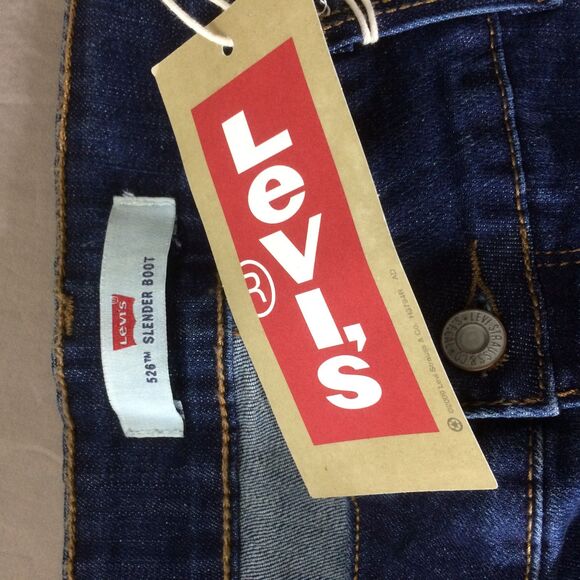 NEW Levi’s 526 Slender Boot Cut Jeans Dark Wash Size 14M Flap Pockets Womens - Picture 3 of 5